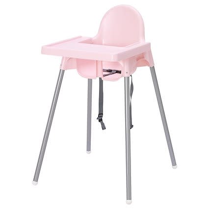 Antilop Highchair With Tray - Pink
