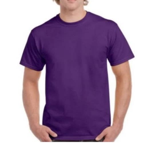 Unisex Plain Round Neck Polo Tees - Purple