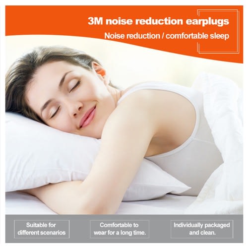 Comfort Noise Reduction Earplugs - Orange - 5pair