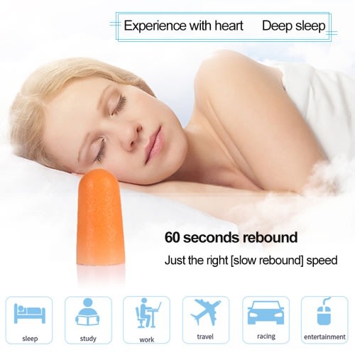 Comfort Noise Reduction Earplugs - Orange - 5pair