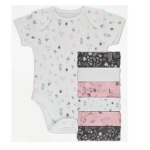 Baby Girls Bodysuits Set - 7 Piece