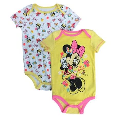 Minnie Mouse Baby Girl Pinky Bodysuit -2 Pack