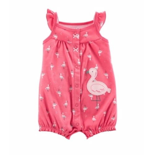Child Of Mine Baby Girl Flutter Sleeve Snap Up Romper