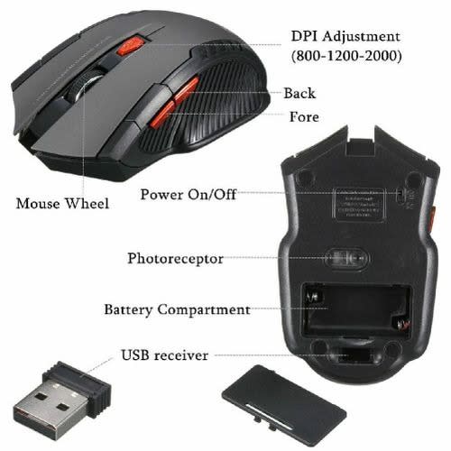 2.4ghz Wireless Gaming Mouse/mice - Gray