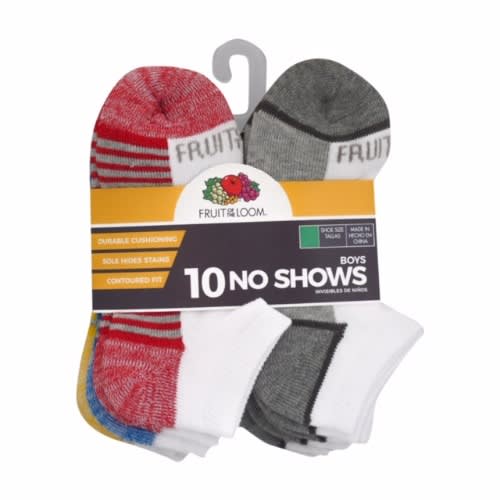 Boys Socks , No Show Zone -10 Pairs