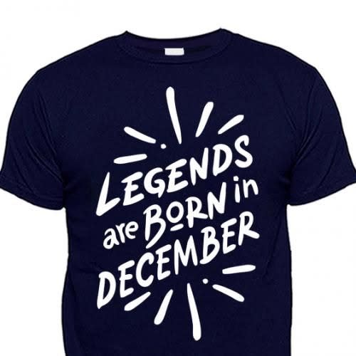 Chrysolite Designs Legends Are Born In December Premium Class T- Shirt - Navy-blue