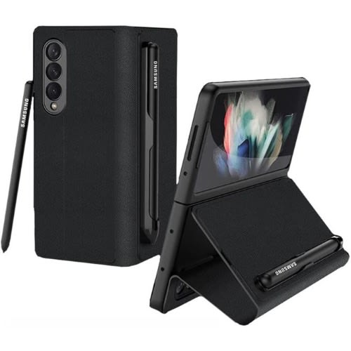 Leather Case With S-pen Space For Samsung Galaxy Z Fold 3