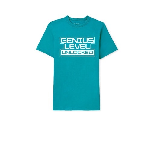 Boys Genius Level Unlocked T-shirt - Teal