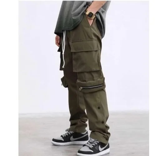 Leg Zip Combat Trouser - Brown