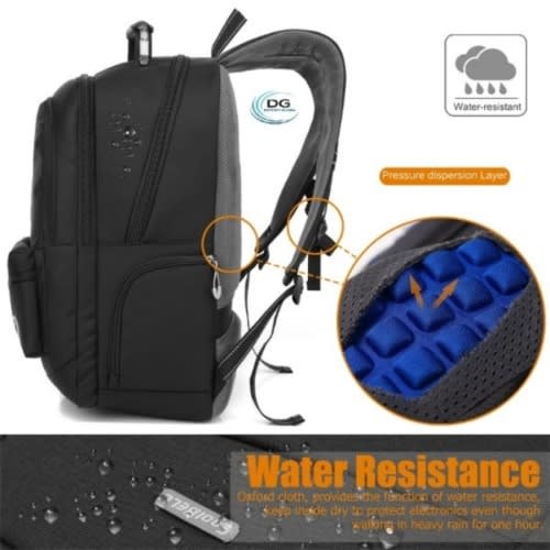 Waterproof Laptop Backpack - 18.4" - Black
