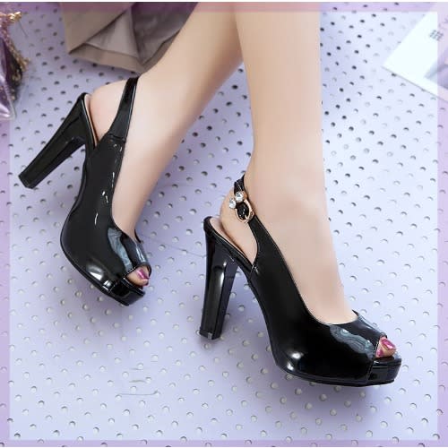 Open Toes Sling Back Heeled Sandals