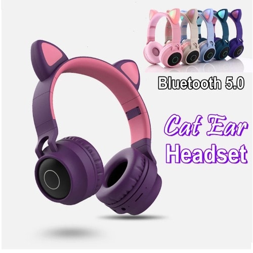 Cute Cat Ear Headphones For Children & Adult
