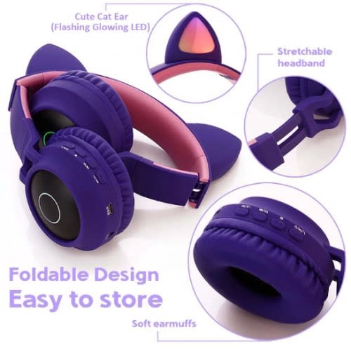 Cute Cat Ear Headphones For Children & Adult