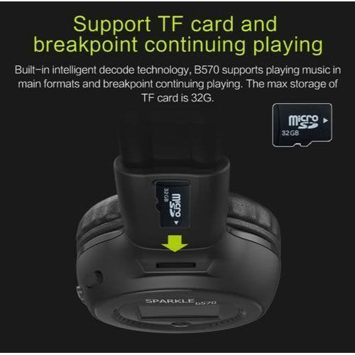 Sparkle B570 Bluetooth Headphones Black