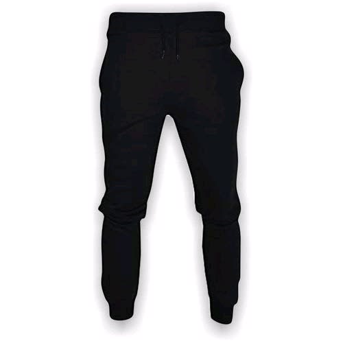 Men's Premium Cotton Plain Joggers- Black