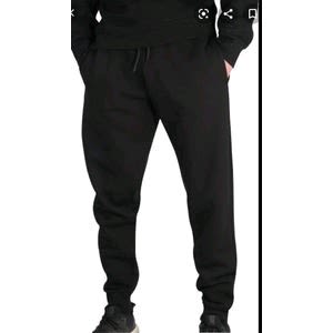 Men's Premium Cotton Plain Joggers- Black