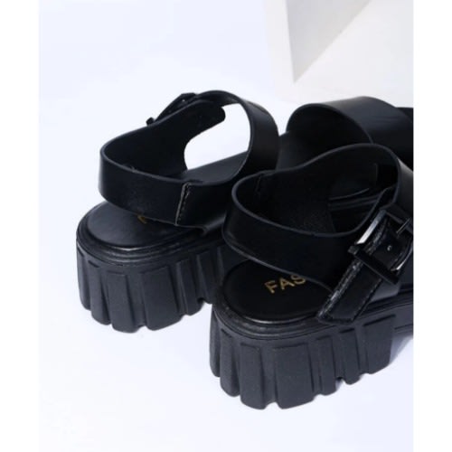 Minimalist Chunky Women Leather Sandal
