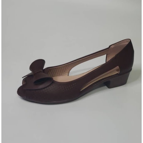 Melina Open Toes Women's Leather Shoe - Chocolate