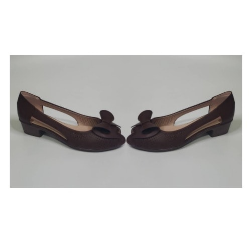 Melina Open Toes Women's Leather Shoe - Chocolate