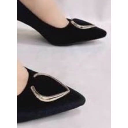 Ladies Coperate  Heel Cover Shoe  - Black