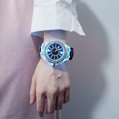 Unisex Rhinestones LED Watch