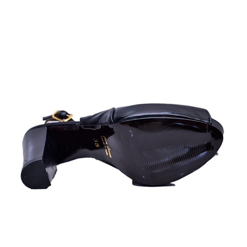Medium Heel Work Sandal - Black