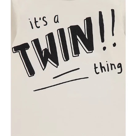 It’s A Twin Thing Slogan Print Tops 2 Pack