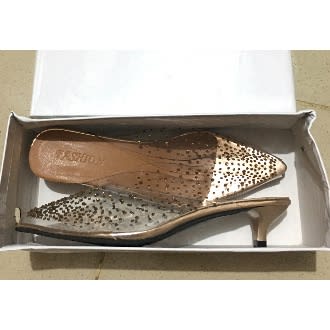 Studded Stone Low Heel Mules