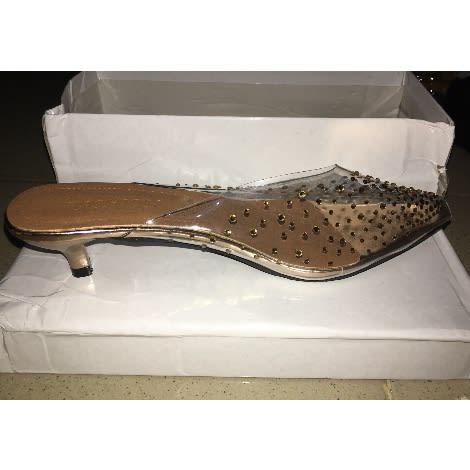 Studded Stone Low Heel Mules