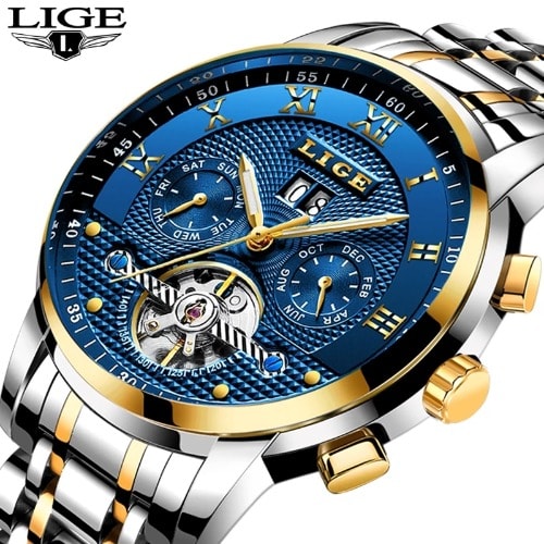 Luxury Automatic Stainless Steel Wristwatch