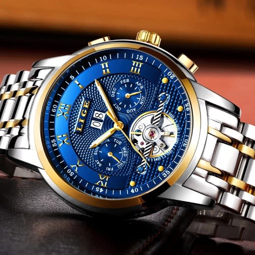 Luxury Automatic Stainless Steel Wristwatch