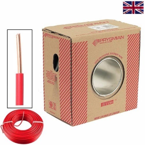 Pure Copper Wire - 2.5mm² - 100yd -red