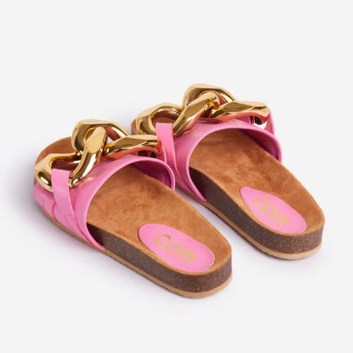 Chunky Chain Detail Slides - Pink