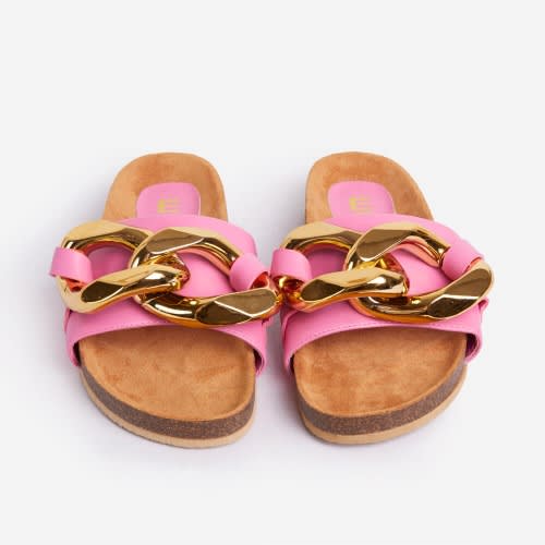 Chunky Chain Detail Slides - Pink