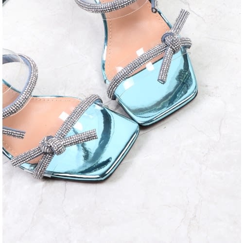 Glass Heels Stone Studded Slippers