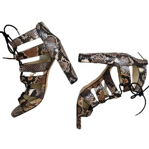 Phandras Snakeskin Lace-up Sandal