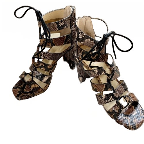 Phandras Snakeskin Lace-up Sandal