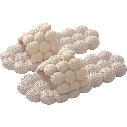 Rubber Slippers For Women -Beige - 1Pair