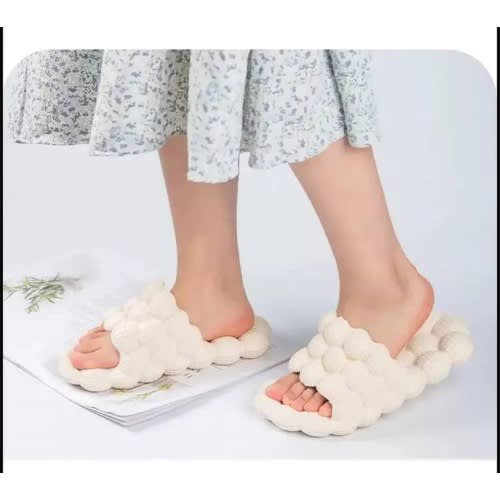 Rubber Slippers For Women -Beige - 1Pair
