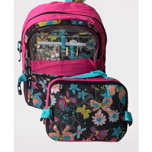 Backpack With Lunch Bag And Stationaries