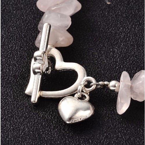 Trendy Natural Rose Quartz Beaded Bracelet