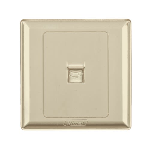 Himel Telephone Socket- Advanced Series-1 Gang - Rj11 - 4-pin|| HWDA1TSG  -Gold