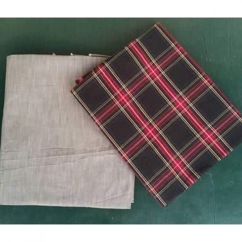 English Plain & Pattern Multicolour Check Design - 4 Yards