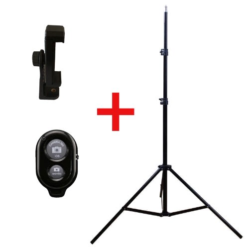 Tripod Stand And Phone Holder Plus Bluetooth Remote Control Shutter For Smartphones