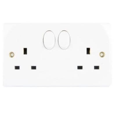 Abb 2Gang 13a 3-Pin Switched Socket Outlet