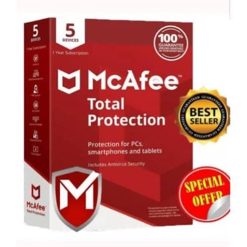 Mcafee Total Protection With Internet Security Software 2021 For 5 Pc & Mac - 1year