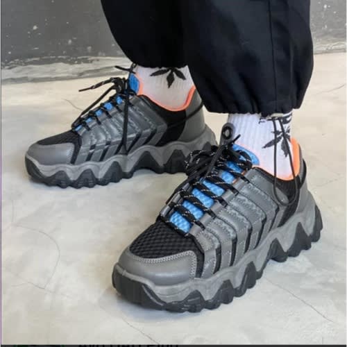 Men's Thick Wave Sole Sneakers - Black/grey