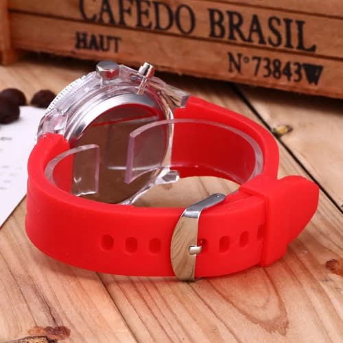 Luminous Led Light Rhinestone Unisex Watch- Red