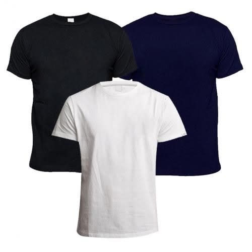 Plain Tshirt 3-in-1 Bundle -black, Navyblue, White