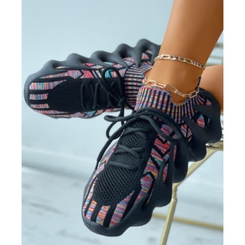 Female Socks Sneakers -Multicolored